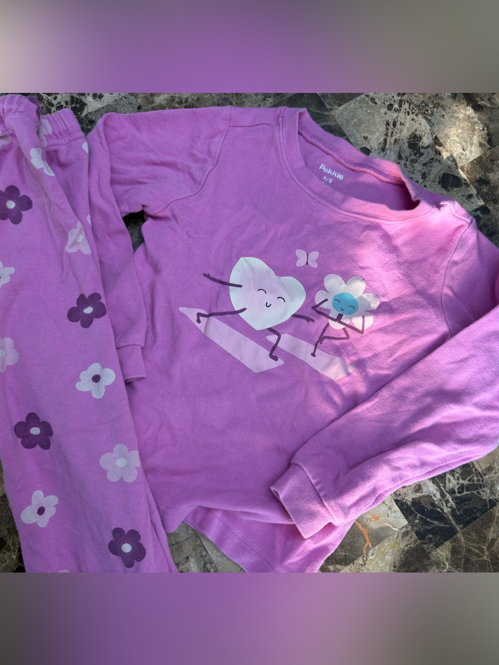 Pekkle pajamas set floral 4-5 years